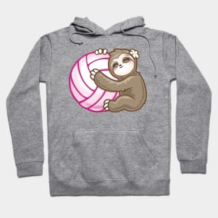 Kawaii Sloth pink girls Volleyball Hoodie